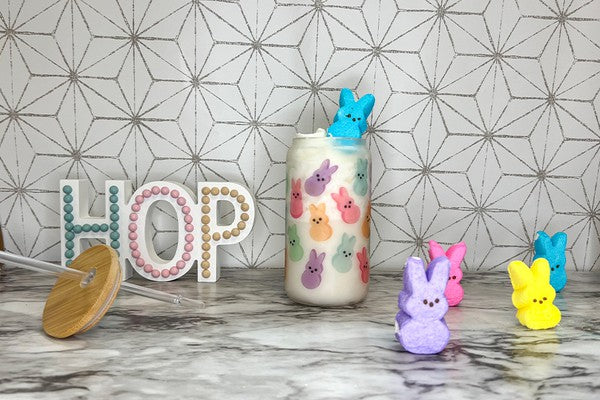 Easter Peeps Glass Can Tumbler