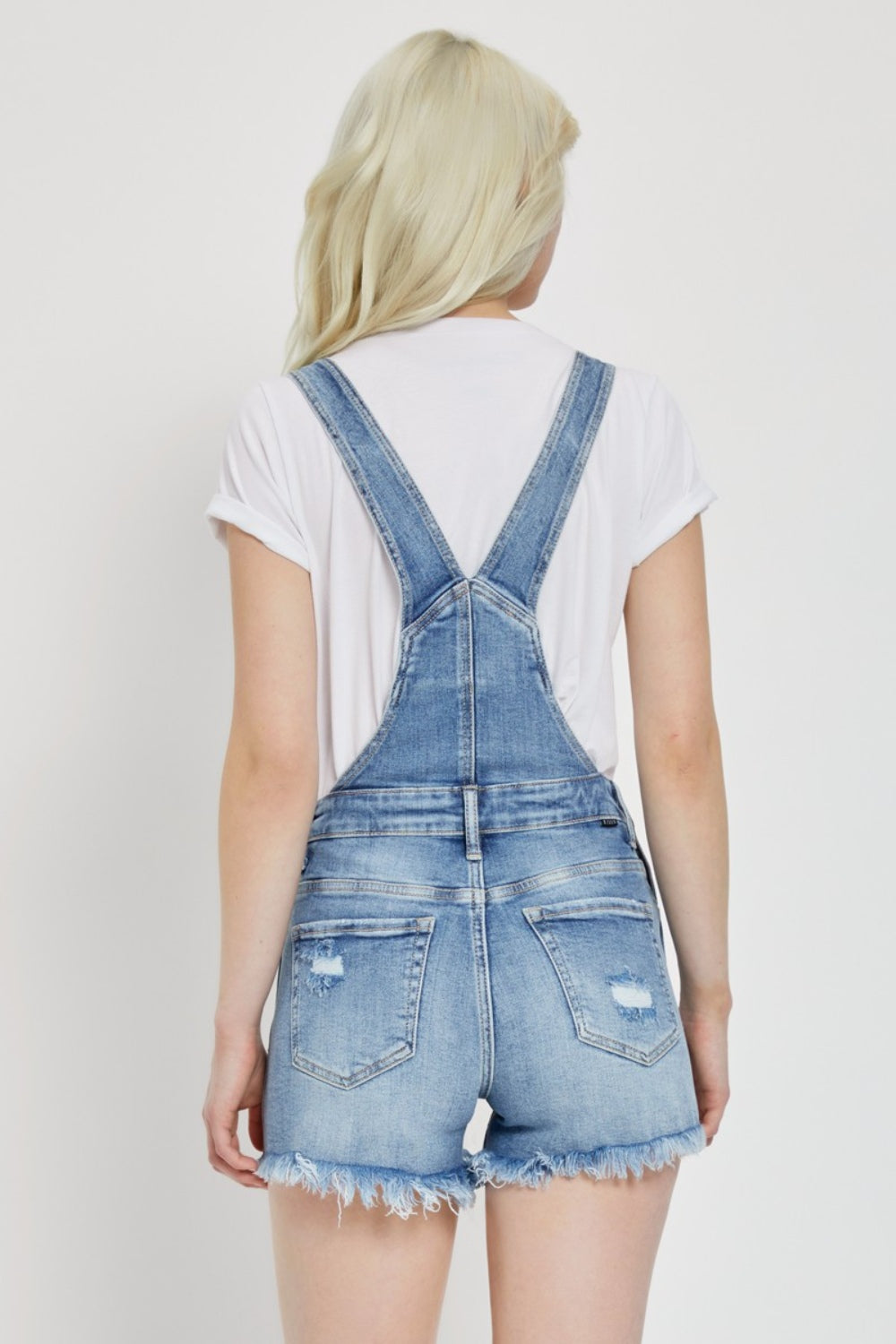 RISEN Rhea Raw Hem Denim Overalls