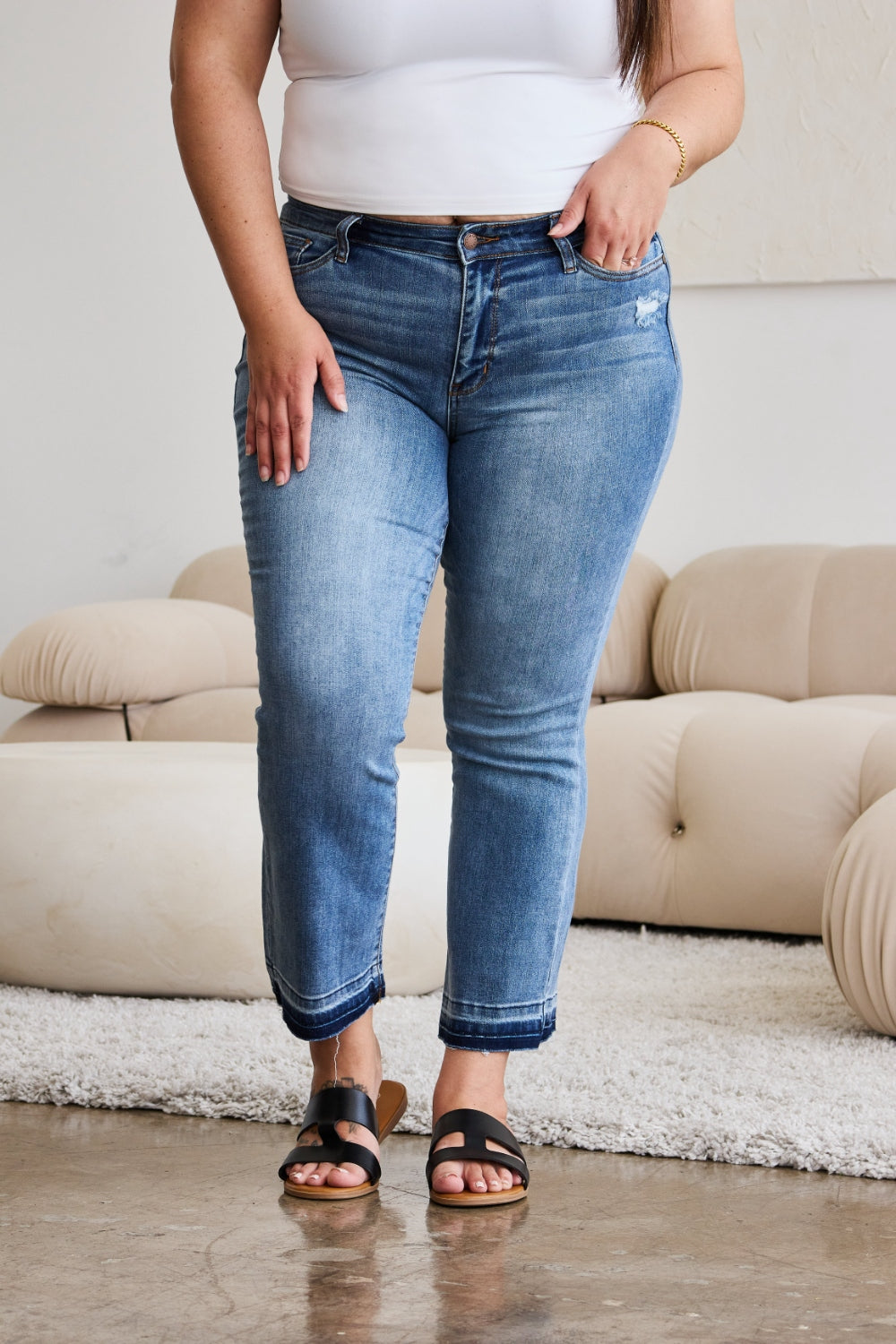 Allie Judy Blue Cropped Jeans