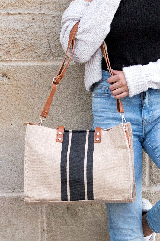 Emma Canvas Stripe Tote