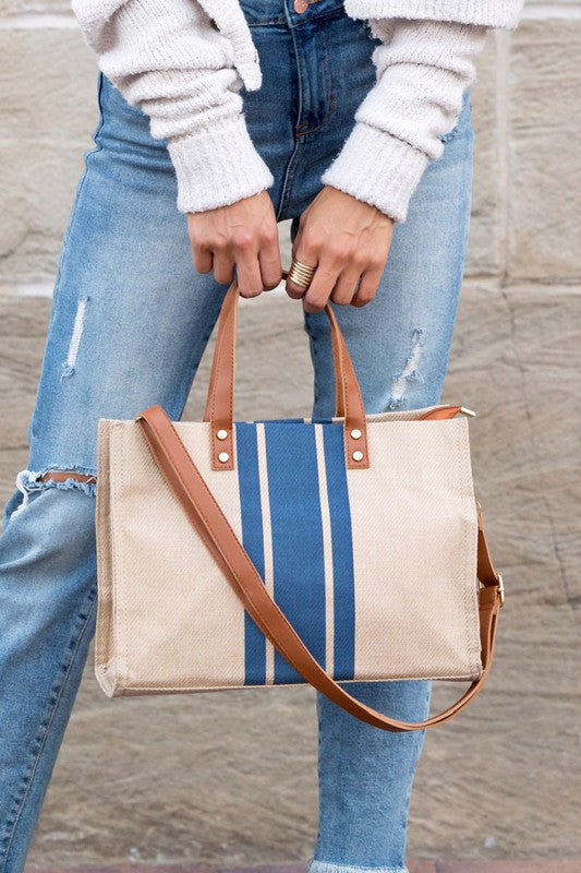 Emma Canvas Stripe Tote