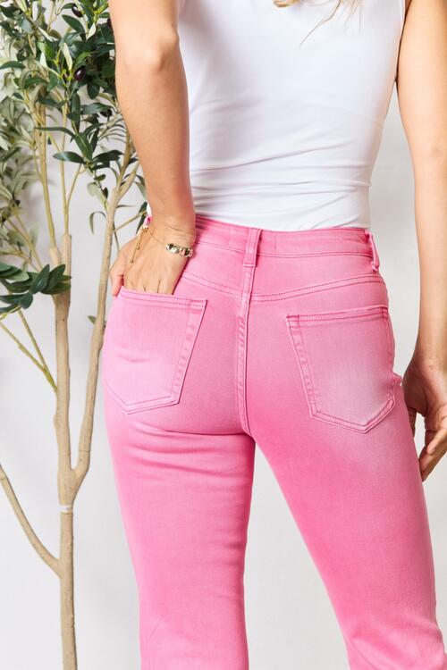 Crystal Frayed Hem Bootcut Jeans