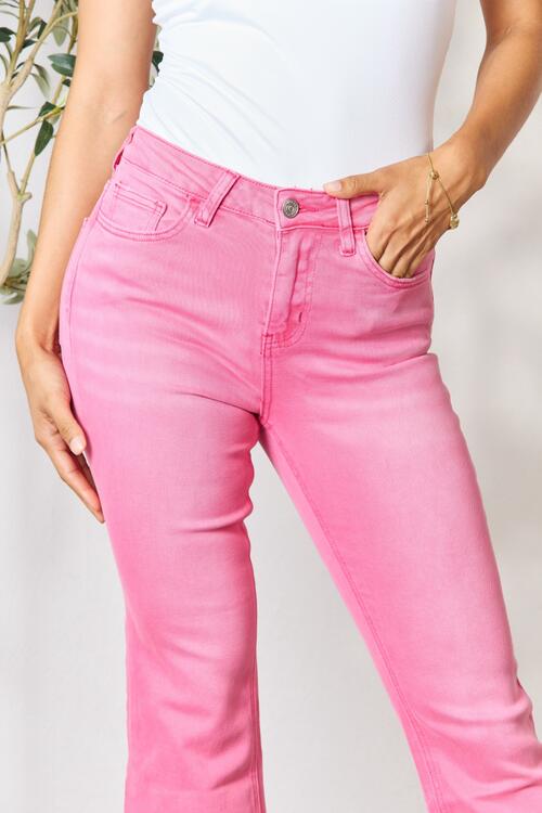 Crystal Frayed Hem Bootcut Jeans