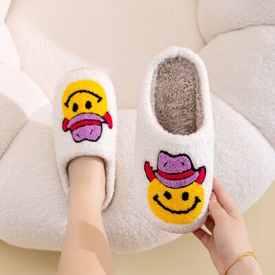 Cowboy Smiley Face Slippers